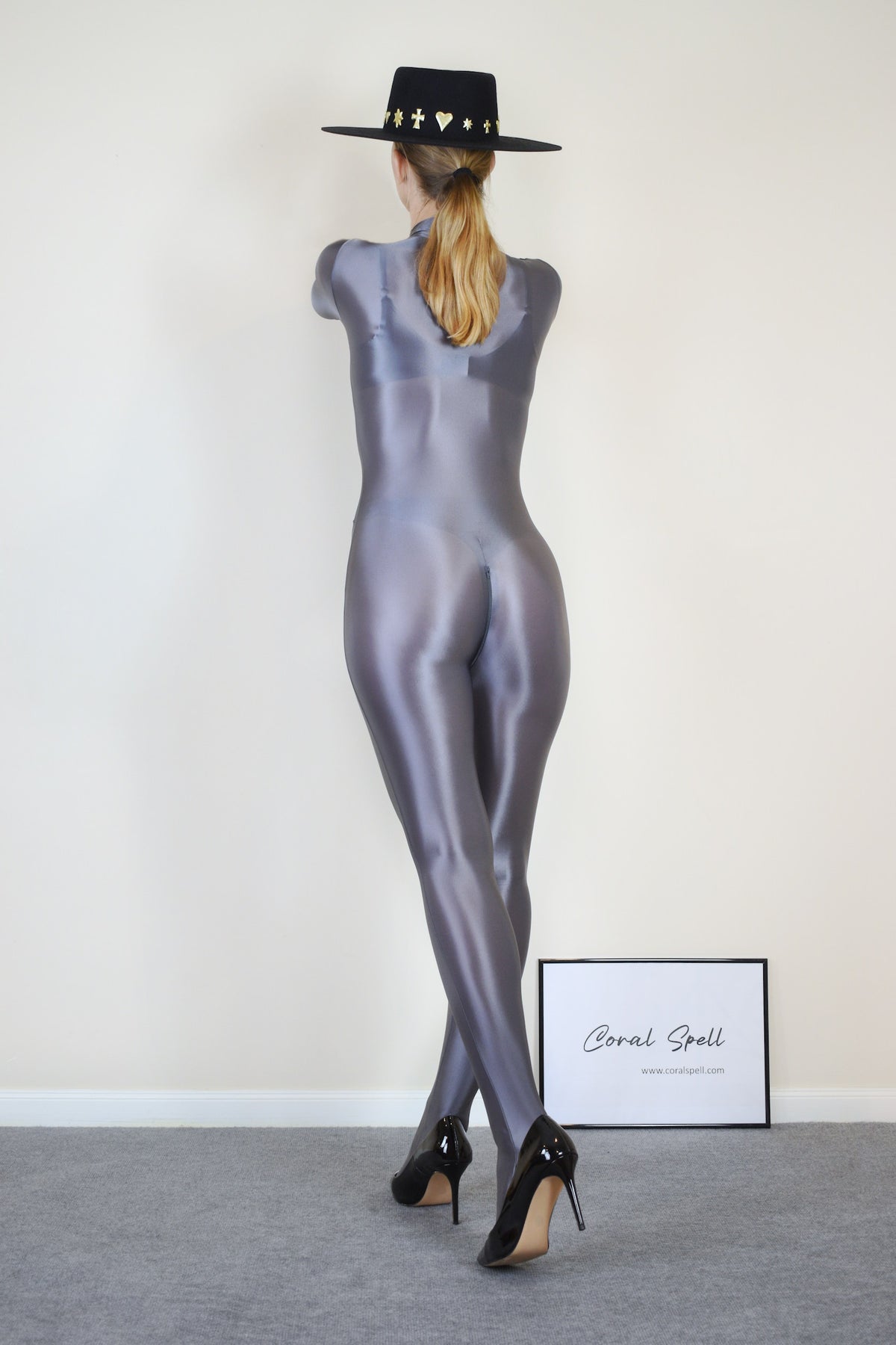 Shiny Spandex Bodystocking with Fingers & Dual Zippers