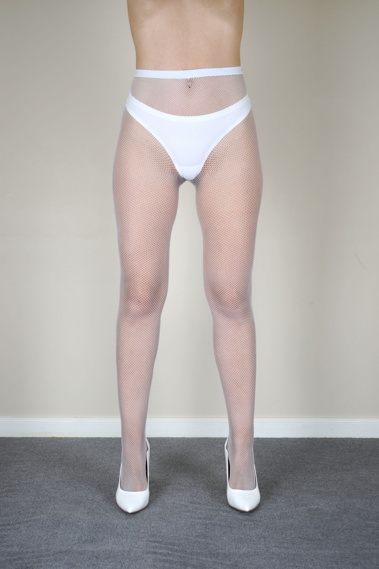 White Small Fishnet Tights