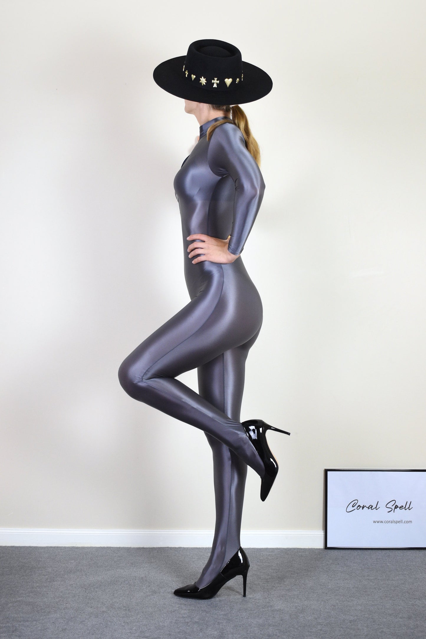 Shiny Spandex Bodystocking with Dual Zippers