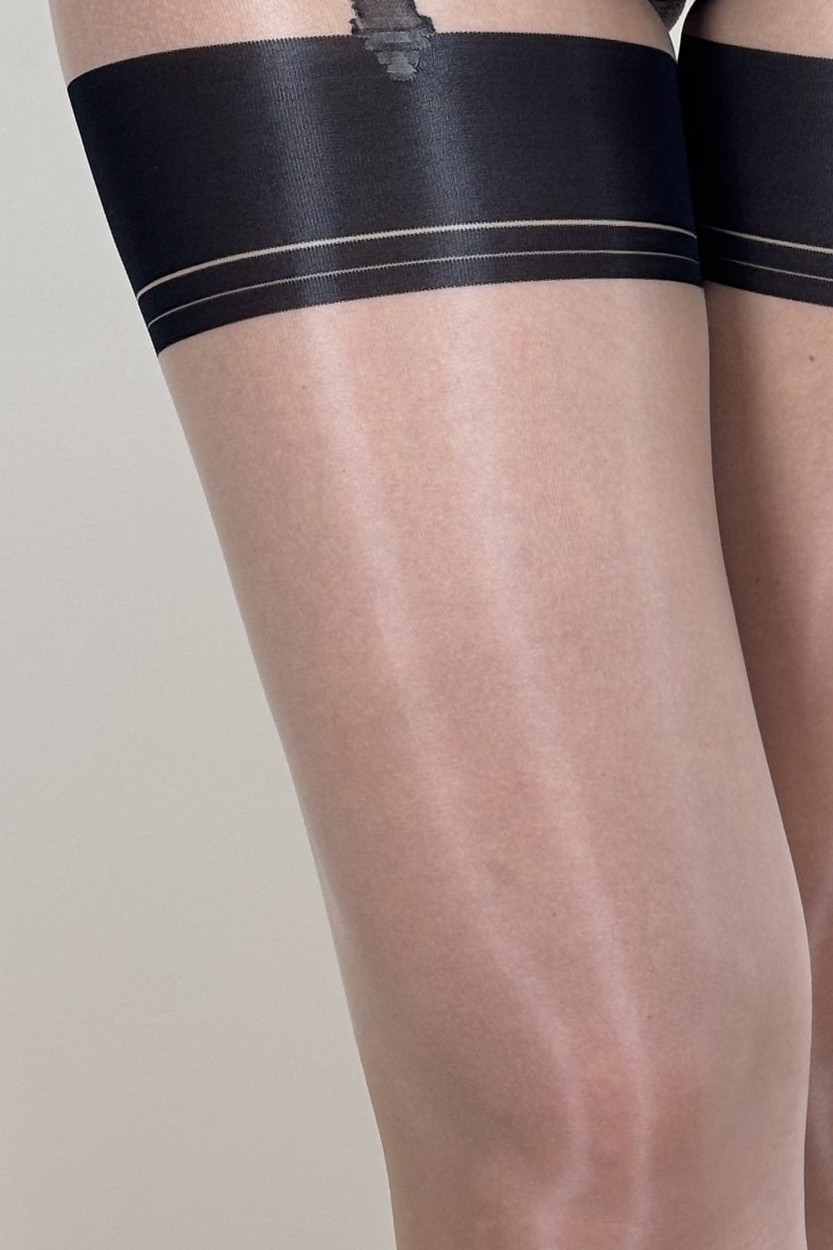 Crotchless Cuban Style Mock Garter Tights